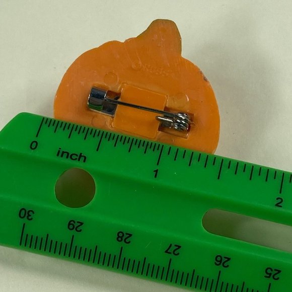 Halloween Holiday Jack-0-Lantern Pumpkin Pin Brooch Russ Silly Smile Grin - Picture 4 of 12